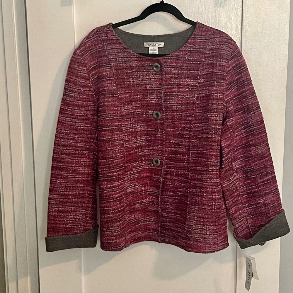 NWT PENDELTON WOMEN'S MERINO WOOL FRONT BUTTON BLAZER JACKET $278